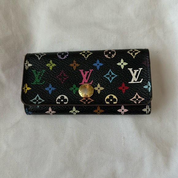 LOUIS VUITTON Murakami Monogram Multicles black/pink Key Vintage Authentic - Picture 1 of 7